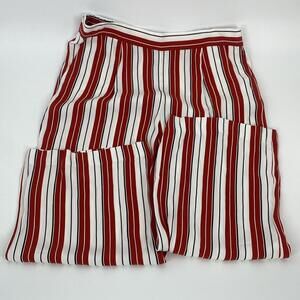Stylish Striped Wide-Leg Pants - Red & White